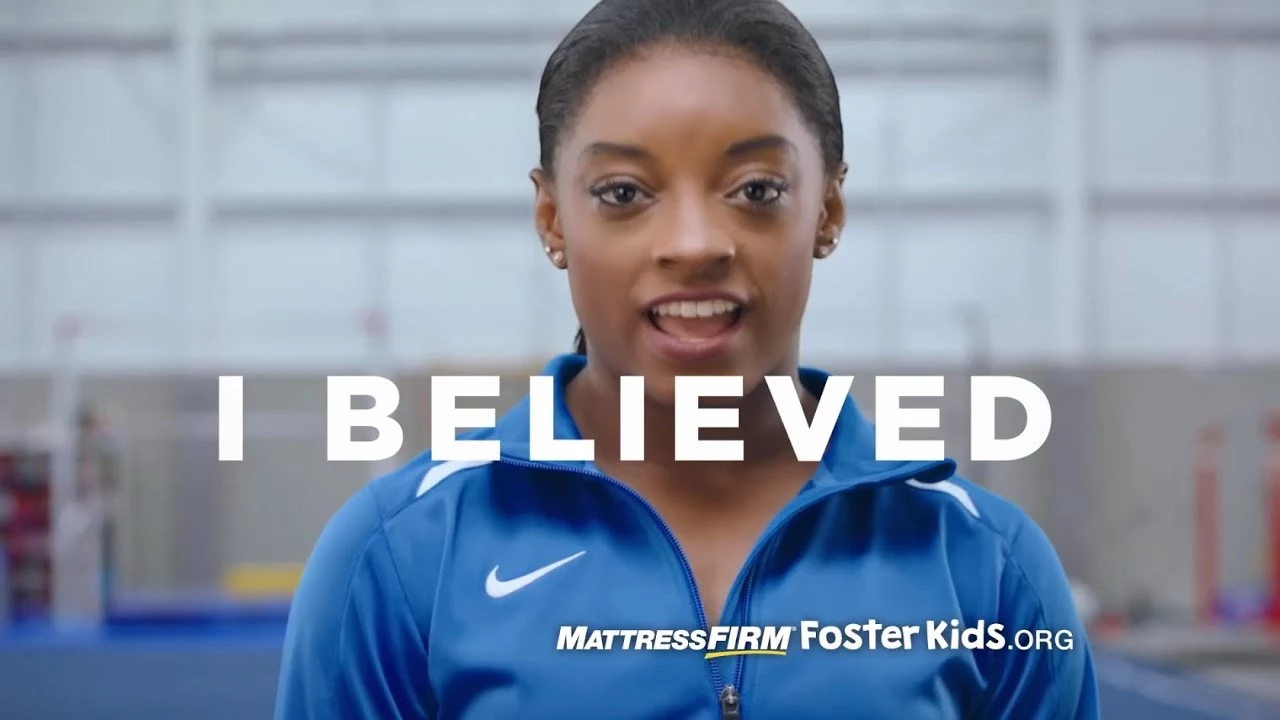 Mattress Firm 'Foster Kids' Campaign: "I Believe" (Simone Biles Toy Drive)